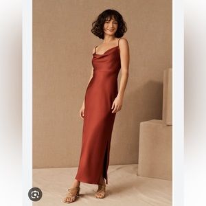 BHLDN Cali Satin Charmeuse Midi Dress